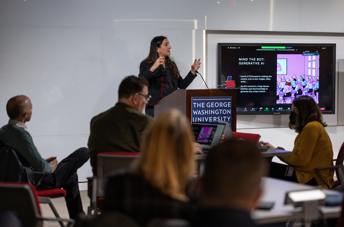 Professor Lorena Barba presenting