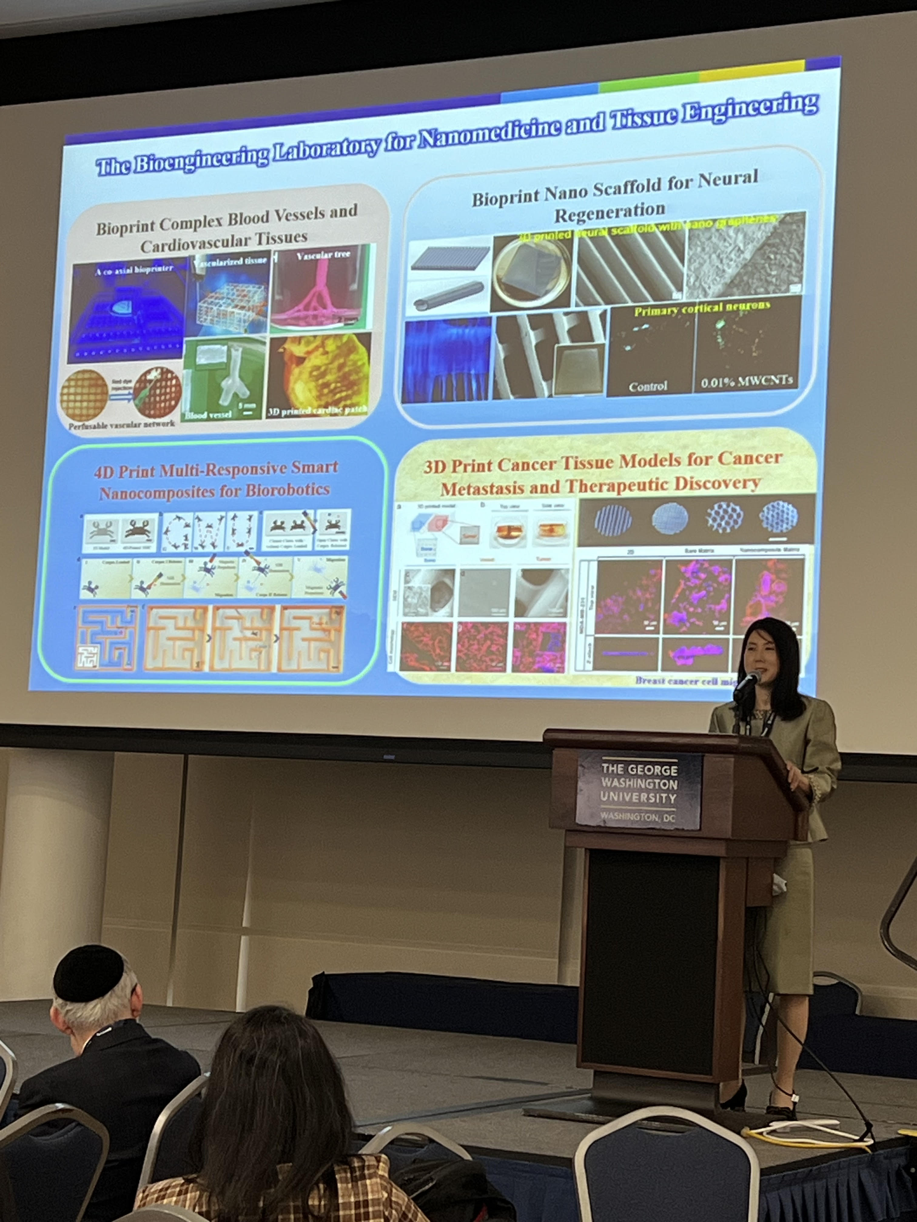 Professor Lijie Grace Zhang presents her work on 4D bioprinting.
