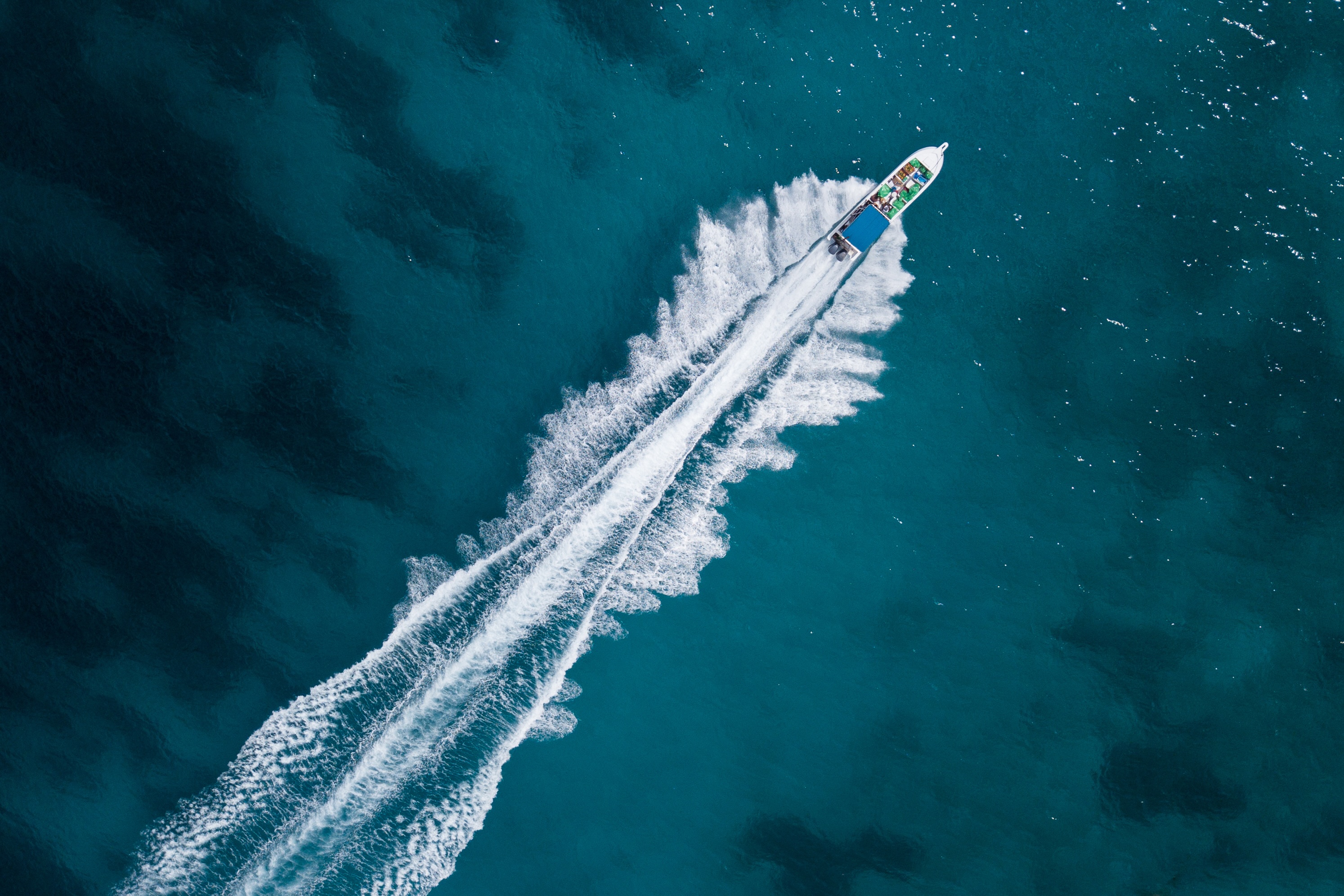 Boat with wake