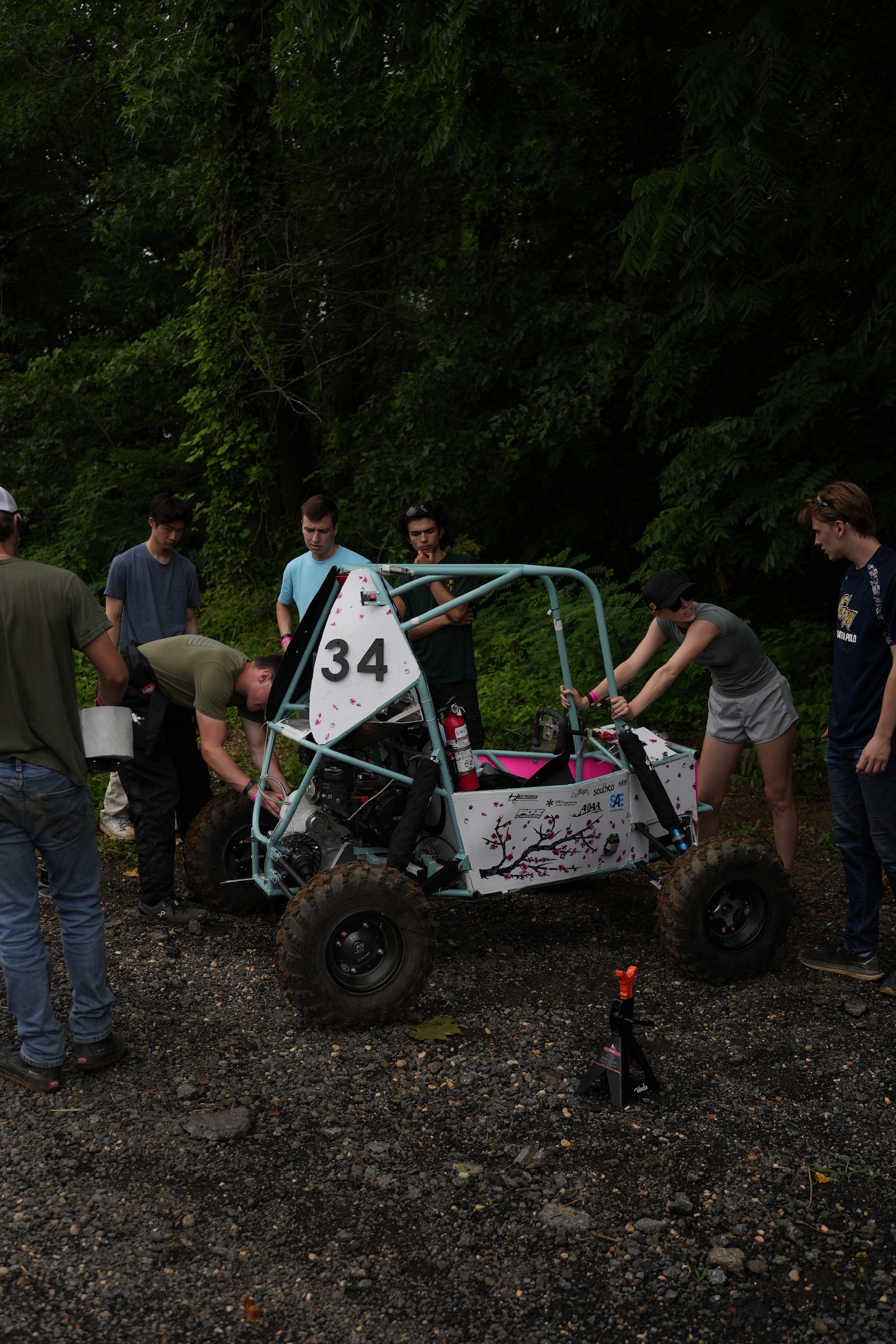 GW Baja Team fixing car
