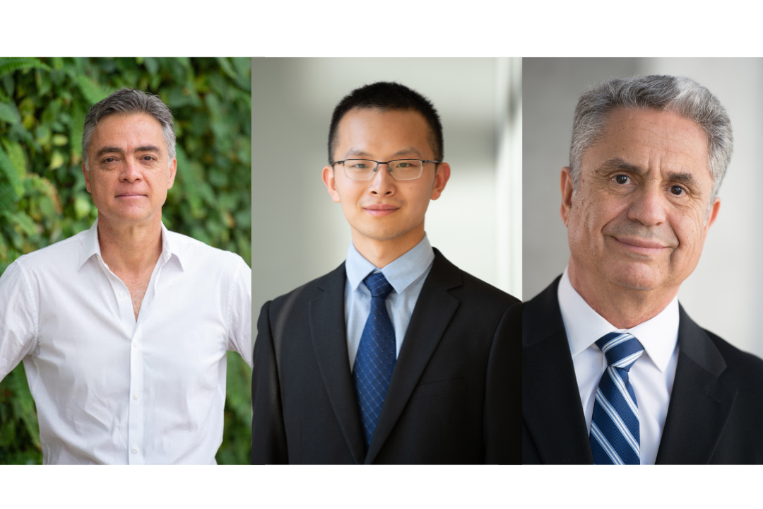 (L to R) Professors Elias Balaras, Xitong Liu, and Ahmed Louri
