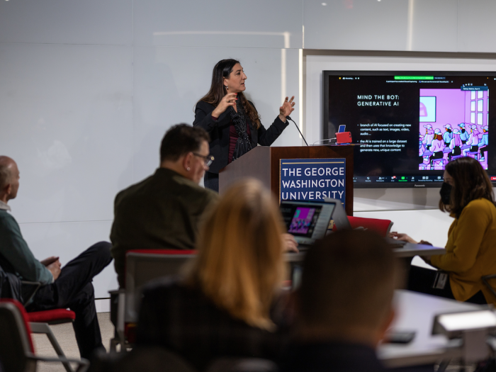 Professor Lorena Barba presenting