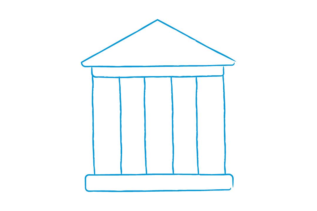 graphic of a building with columns
