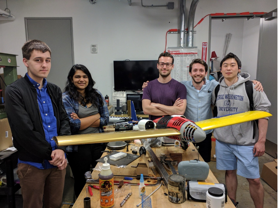 group of students with senior design project