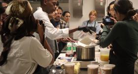 Students with Executive Chef at GW Jarrod Himes